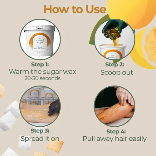 Miniatura 7 de Nature’s Sugar Pasta de Cera de Azúcar Firme para Depilación de Pelo Grueso - Cejas, Axilas y Bikini – Suave Sin Tiras para Cuerpo, Cara y Todo Tipo
