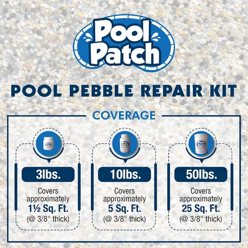 Miniatura 3 de Pool Patch Kit de reparación de guijarros para piscina, 3 libras, color azul caribeño regular