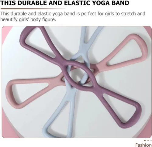Miniatura 9 de BESPORTBLE Juego de 3 bandas elásticas de resistencia para yoga, alta elasticidad para estiramientos de espalda, hombros y pecho, correas