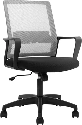 Miniatura 8 de Silla de oficina ergonómica de escritorio, silla de malla para computadora, respaldo medio, silla giratoria de malla para oficina en casa, silla