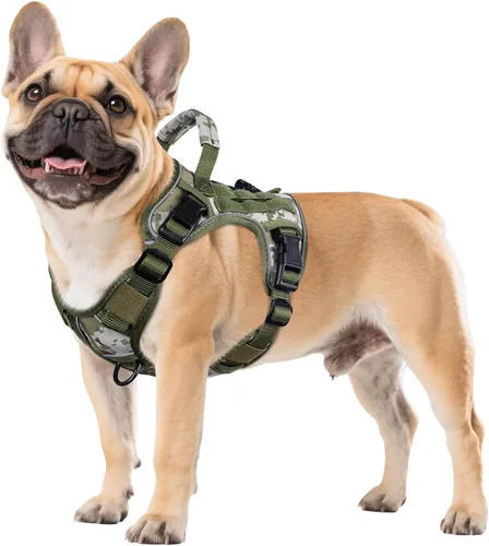 Miniatura 40 de WINGOIN - Arnés táctico púrpura para perros medianos, arnés resistente sin tirones con asa, chaleco militar K9 reflectante ajustable para mascotas