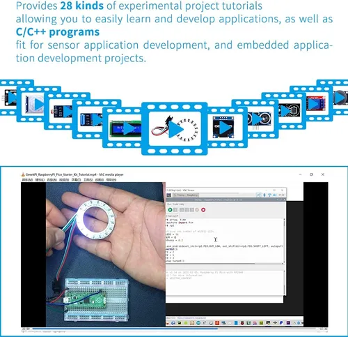 Miniatura 3 de GeeekPi Kit de programación Micro Python para Raspberry Pi Pico, Breadboard, módulo de pantalla LCD I2C 1602 para principiantes de Raspberry Pi e