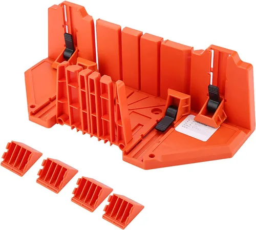 Miniatura 5 de Caja de sierra ingletadora, bloque de inglete de sujeción de plástico, sierra de poda, ángulos de corte de madera, herramienta de hardware