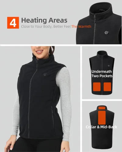 Miniatura 4 de HEWINZE Chaleco calefactor de forro polar para hombremujer con paquete