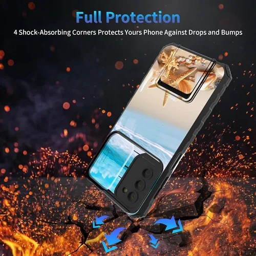 Miniatura 318 de Funda para Samsung Galaxy S22 Ultra 5G, Galaxy S22 Ultra con cubierta de cámara deslizante, funda resistente de doble capa con función atril Black