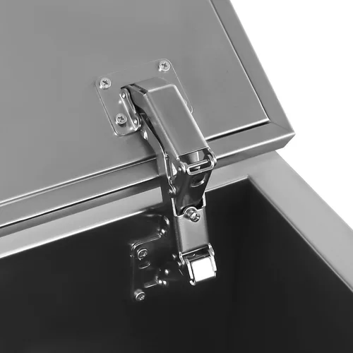 Miniatura 5 de PanDair - Cofre de hielo de acero inoxidable con tapa con bisagras, para interiores y exteriores, incluye tubo de drenaje y tapón de drenaje