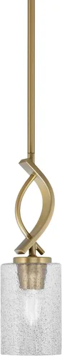 Miniatura 102 de Toltec Lighting Cavella Stem Colgado Mini colgante, acabado grafito, vidrio de muselina blanca de 4 pulgadas