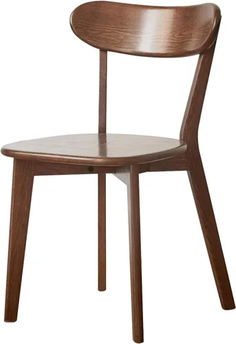 Miniatura 17 de Silla de comedor de madera maciza blanca, silla de comedor de roble de grado FAS individual, respaldo curvado resistente y diseño exterior de pata