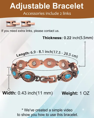 Miniatura 4 de MagVIVACE Pulsera de cobre para mujer, joyería magnética con imán