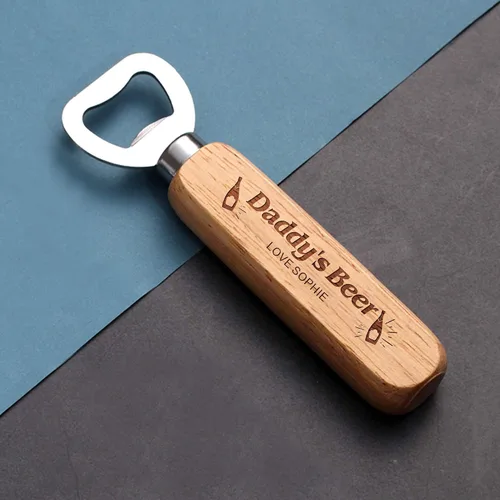 Abrebotellas de madera personalizado para hombre, Día del Padre, Navidad, regalos de cumpleaños para papá, papá, abuelo, tío, abrebotellas grabado