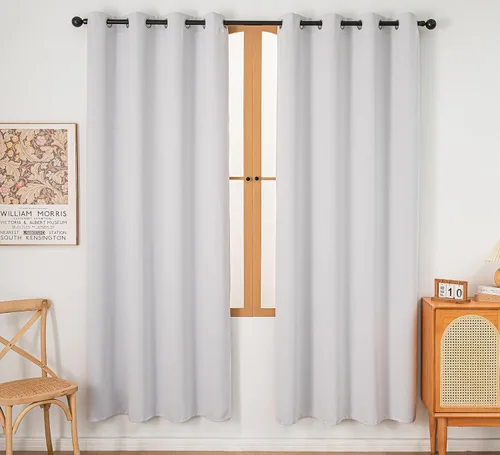 Miniatura 46 de PI Cortinas opacas para dormitorio, tratamiento de ventana con aislamiento térmico de anillo superior, cortinas oscurecedoras de habitación