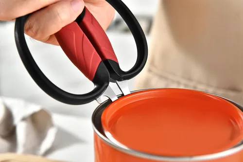 Miniatura 7 de Tijeras de cocina – Tijeras de cocina resistentes para pollo, carne, alimentos, verduras, 9.25 pulgadas de largo, color negro y rojo
