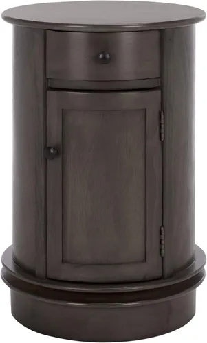 Miniatura 7 de SAFAVIEH Muebles Tabitha - Mesa decorativa de 1 cajón - Negro envejecido - Madera maciza - Diseño de almacenamiento de granja - Ideal para sala