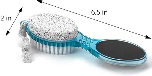 Miniatura 5 de DecorRack (4 en 1) Kit de paleta de pedicura con piedra pómez para pies, cepillo de limpieza de uñas, lima de metal y tablero de esmeril, juego