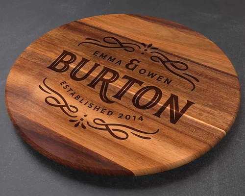Miniatura 3 de Regalo de boda personalizado, Lazy Susan, regalo de madera grabado, Lazy Susan personalizado, regalo de mamá, regalo de esposa, tocadiscos Lazy Susan
