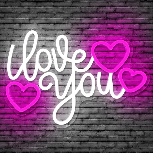 Miniatura 9 de Letrero de neón para el día de San Valentín, luz LED de neón regulable con texto en inglés «Hello Love» para decoración de pared, letrero de neón