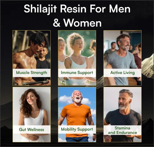 Miniatura 5 de Resina Shilajit pura del Himalaya (500 mg) purificada con Triphala ayuda a apoyar la energía, la inmunidad y el enfoque tanto para hombres como