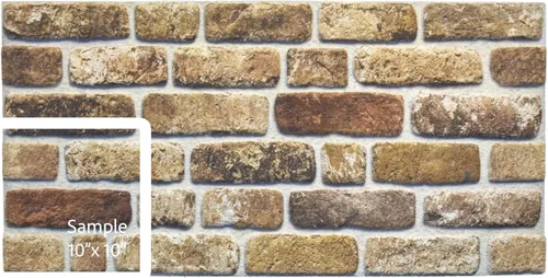 Miniatura 42 de Dundee Deco Paneles de pared 3D de ladrillo sintético, revestimiento de pared con aspecto de piedra roja, gris y marrón, espuma de poliestireno