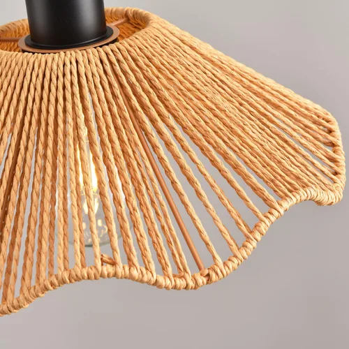 Miniatura 3 de 3 Pack Brown Woven Pendant Light Fixtures,11.81" Rattan Pendant Lights Farmhouse Basket Light Fixture Adjustable Boho Hanging Lamp for Kitchen