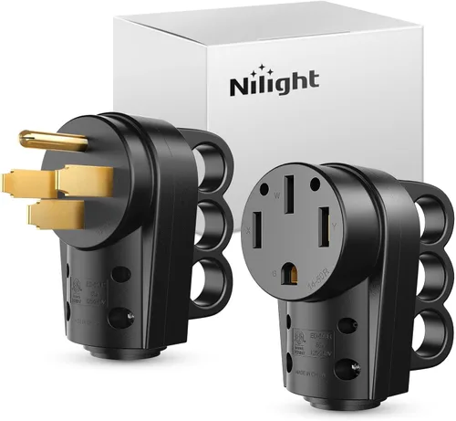 Miniatura 17 de Nilight Enchufe de repuesto para autocaravana de 50 amperios, 125/250 voltios, macho con mango ETL listado NEMA 14-50P para caravana, autocaravana