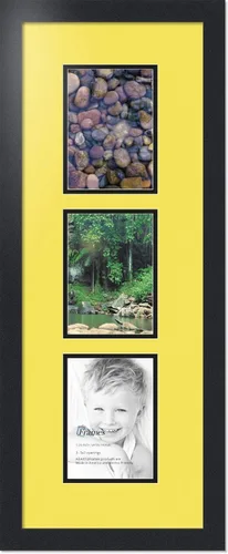 Miniatura 271 de ArtToFrames Marco de fotos tipo collage con estera doble con 3 aberturas de 5x7 y marco negro satinado Uva