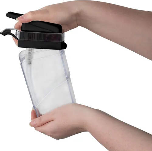 Miniatura 6 de Casabella Sider Duo - Dispensadores de jabón para fregadero con esponja, negro y cromado