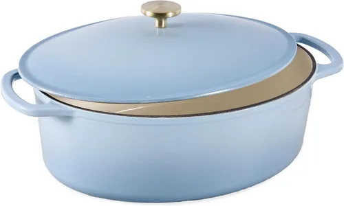 Miniatura 28 de Best Choice Products - Horno holandés redondo de hierro fundido esmaltado de 6 cuartos de galón, utensilios de cocina pretratados de alta
