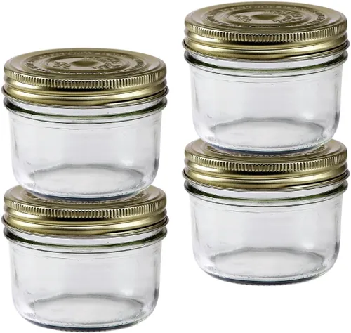 Miniatura 14 de Le Parfait Familia Wiss Terrine - Tarro de vidrio francés de boca ancha con sistema hermético de 2 piezas con tapas doradas Ideal para conservas