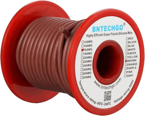 Miniatura 18 de BNTECHGO Carrete de alambre de silicona de calibre 16, rojo de 25 pies y negro, 25 pies, 2 cables separados, alambre de cobre estañado flexible