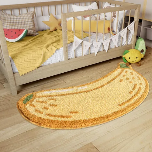 Miniatura 6 de LUMI Lindas alfombras de baño, divertidas alfombras de pasillo de frutas, alfombra de baño suave y esponjosa, absorbente, antideslizante para baño
