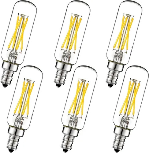 Miniatura 8 de LiteHistory Bombilla LED T6 regulable de 40 W, candelabro LED 2200 K, ámbar 250 lm, 4 W, e12 T25, paquete de 6 bombillas Utral Blanco Cálido 2200k 4w