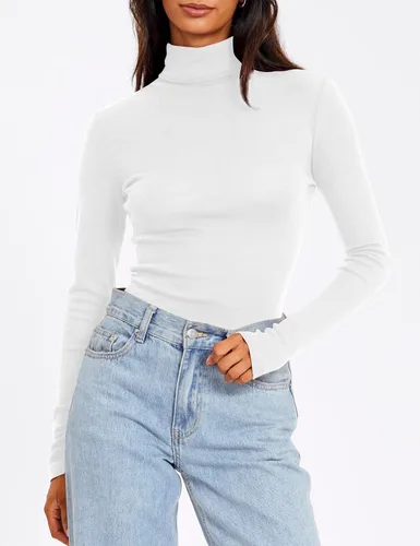 Miniatura 2 de Camisas de manga larga de cuello alto para mujer, 3 piezas, cuello alto, moda de otoño, 2023, ajuste delgado, ropa interior térmica de invierno
