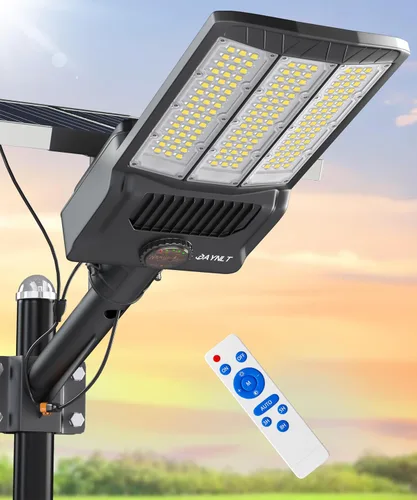 JAYNLT Y-11000W Luces Solares de Calle al Aire Libre, 800000 LM 6500K Luces de Estacionamiento Brillantes Comerciales, Luces de Inundación Divididas