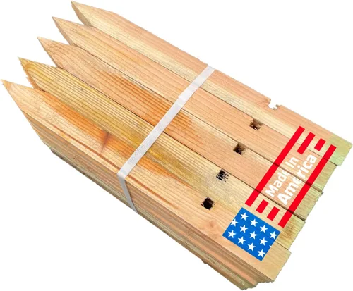 Sandbaggy Estacas de madera de control de erosión de 24 pulgadas con muesca - 100% biodegradable - Punta de cincel, madera de abeto Douglas -