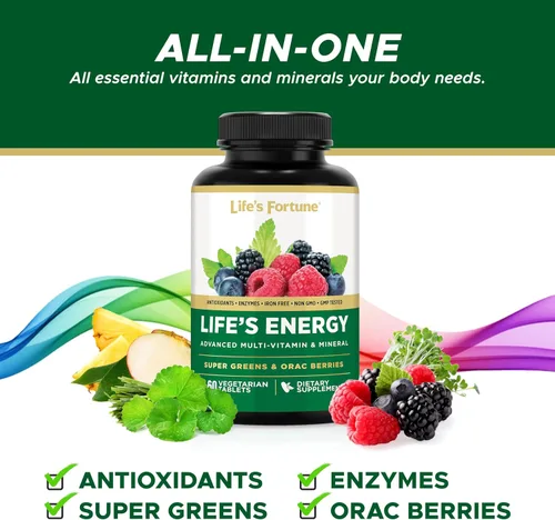 Miniatura 2 de Life's Energy Advanced - Multivitamínico diario avanzado para hombres y mujeres, suplemento energético y de apoyo inmunológico con súper verdes