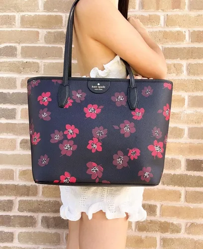 Miniatura 2 de Kate Spade Harper - Bolso de mano de piel, Negro Floral