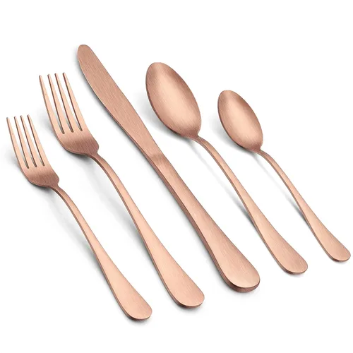 Miniatura 21 de LIANYU, juego de 20 piezas de cubiertos de acero inoxidable, para 4, incluye cuchillo, tenedor y cuchara, pulido al espejo, apto para lavavajillas