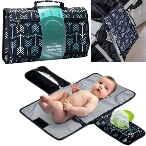 Miniatura 2 de Cambiador de pañales portátil, cambiador portátil para niñas y niños recién nacidos, cambiador de bebé con bolsillo inteligente para toallitas - Kit