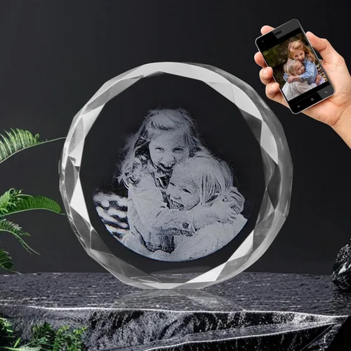 Miniatura 12 de Rombo personalizado con foto de cristal – Grabado 2D/3D opcional, regalos de cristal personalizados con tu propia foto, día de San Valentín