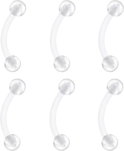 Miniatura 7 de Joyería de Piercing Transparente Retenedores de Piercing Transparentes Anillos de Nariz Anillo de Ombligo Anillo de Tabique Ceja Labio Cartílago