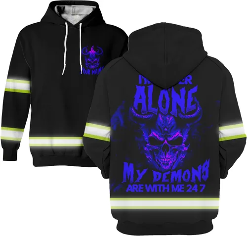 Miniatura 16 de Maddly Polo de alta visibilidad con diseño de calavera y bandera de Estados Unidos, ropa de trabajo patriótica con nombre personalizado para Camisa