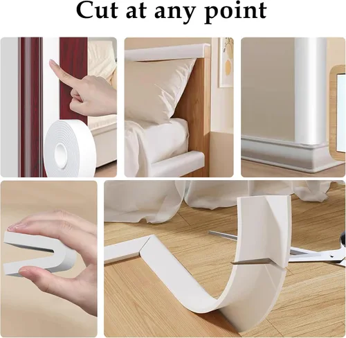 Miniatura 5 de Burlete Sello para Puerta Blanco, 1 Pulgada de Ancho X 1/4 Pulgada de Grosor, Sello de Ventana de Aire Acondicionado, Cinta de Espuma Autoadhesiva