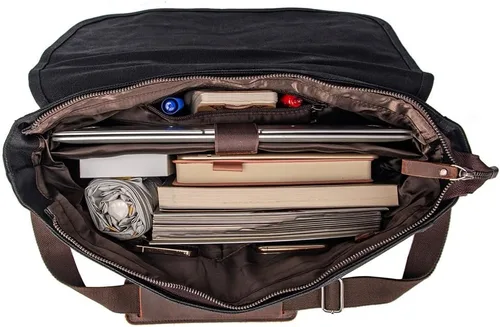 Miniatura 4 de Bolsa de mensajero para hombre, maletines para laptop de 15.6 pulgadas, bolsa cruzada para computadora, trabajo, oficina