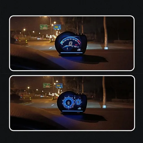 Miniatura 8 de Qiilu Car OBD2+ Smart Gauge Car HUD Velocímetro Turbo RPM Alarma para coche camión