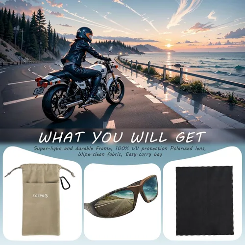 Miniatura 7 de Gafas de equitación para motocicleta, acolchadas a prueba de viento, polarizadas, TR90, marco flotante para actividades al aire libre, deportes