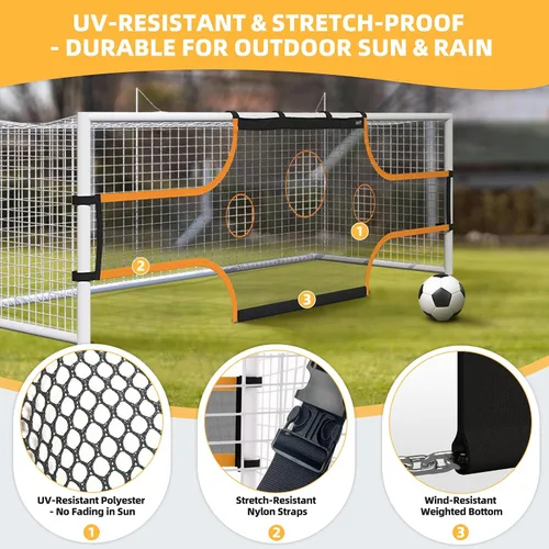 Miniatura 6 de MR Soccer Goal Target Sheet, Field Net, Professional Shooting Practice Aid