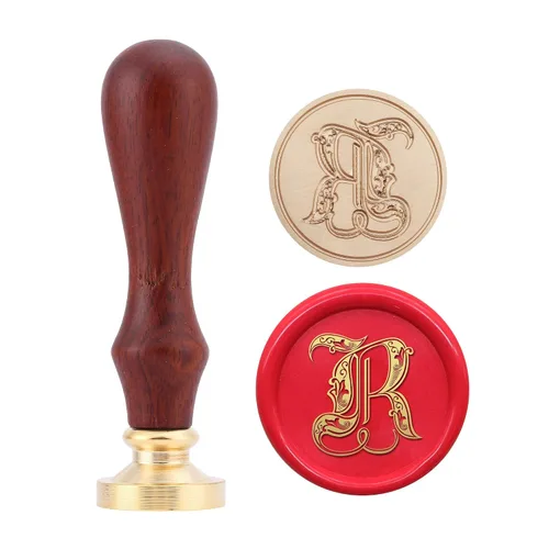 Miniatura 21 de Yoption Sello de cera del alfabeto gótico vintage, sello de cera, sello de cera para tarjeta de Acción de Gracias, sobre, envoltura de regalos