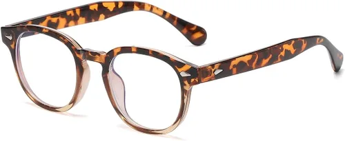 Miniatura 13 de Gafas Retro Redondas de Bloqueo de Luz Azul para Hombres y Mujeres, Montura Vintage sin Prescripción para Lectura de Computadora