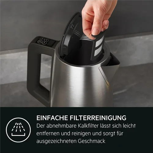 Miniatura 6 de AEG kettle K5-1-6pcs Deli 5/2400 watts/5 adjustable temperature levels/1.7L/3 times automatic safety shutdown/anti-drip function, one-handed lid