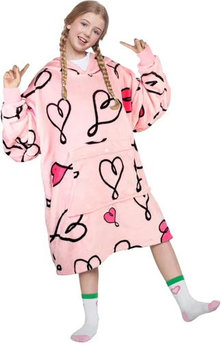 Miniatura 16 de Catalonia Manta con Capucha Arcoíris para Niños, Sudadera Manta de Forro Polar de Gran Tamaño Usable con Bolsillo Frontal Grande, Regalo